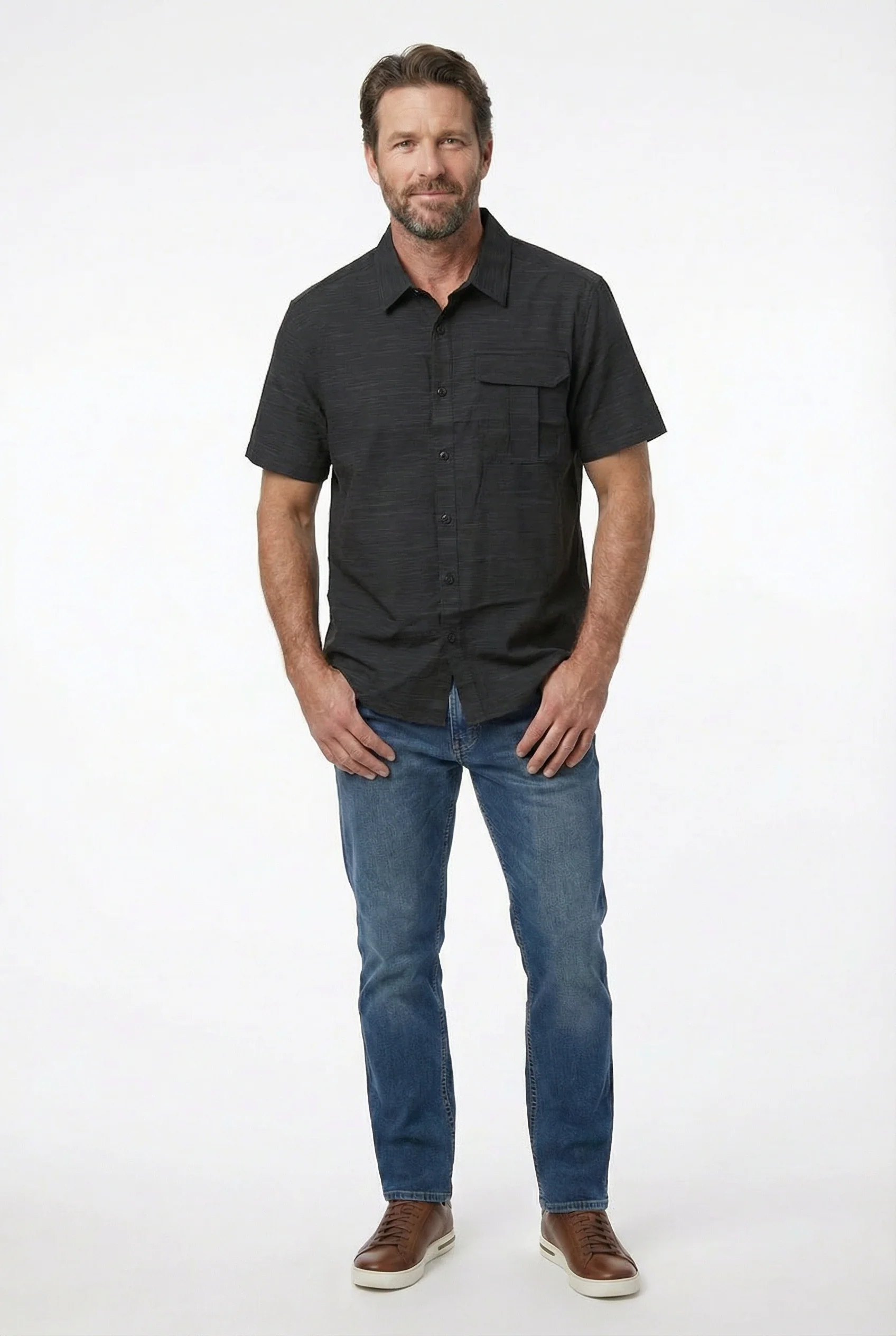 Chemise noire à manches courtes - Image 3