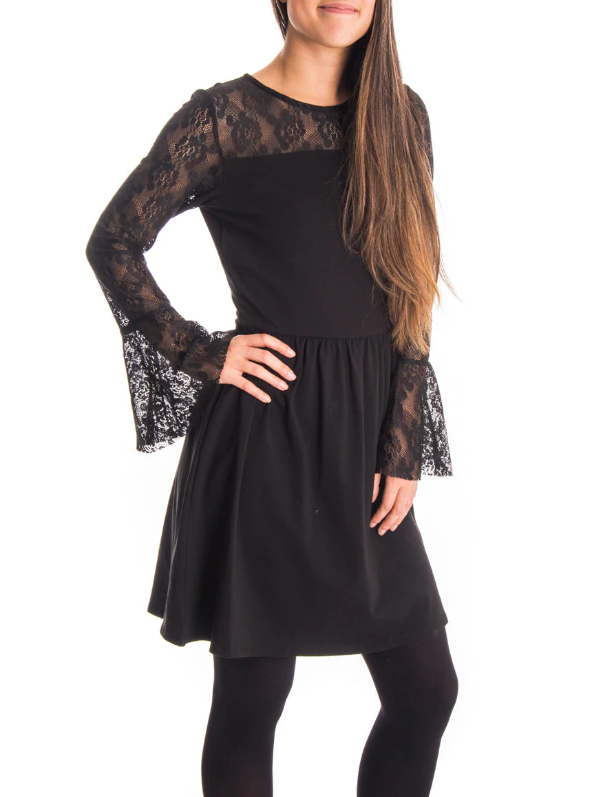 La robe unie avec insertion de dentelle - Image 3