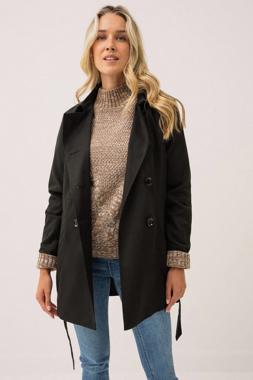 Le manteau Trench-Coat noir par ONLY - Image 3
