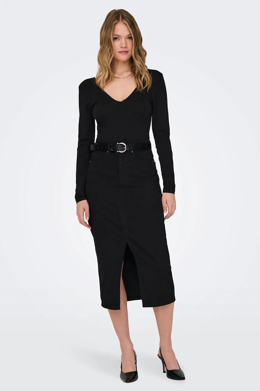 La jupe noire en denim midi - Image 4