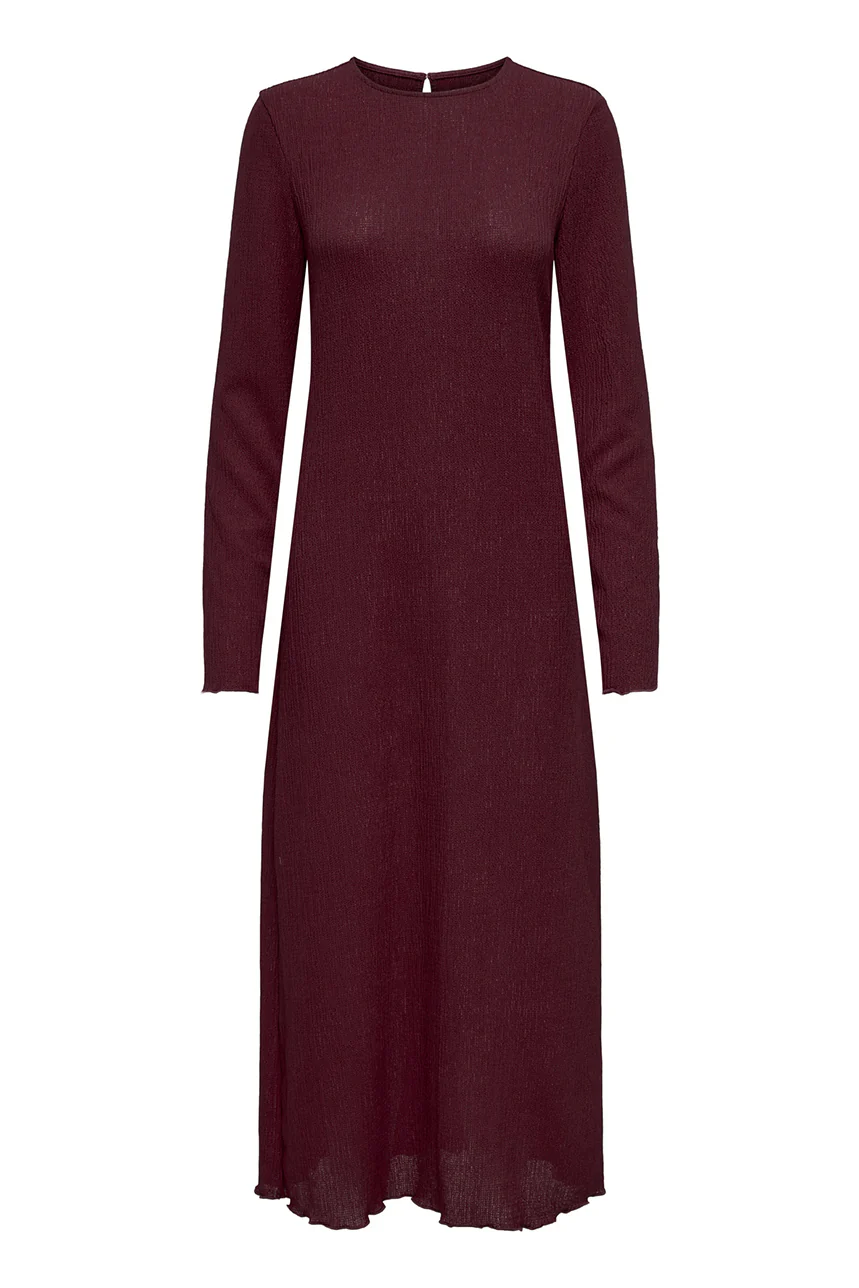 La robe maxi bordeaux à manches longues - Image 5