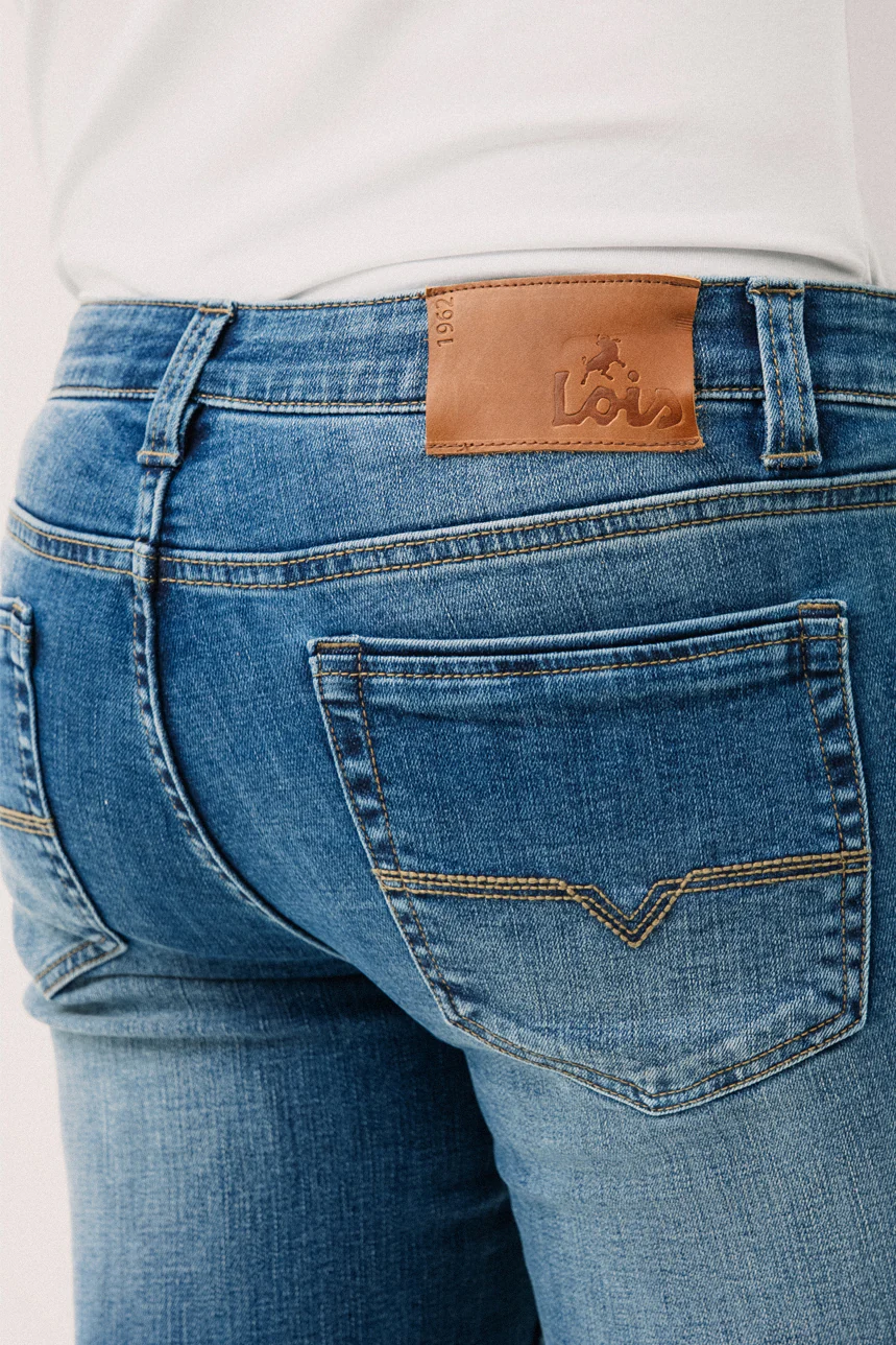 Le jeans bleu medium Stonewash Lois | Modèle Peter Slim - Image 2