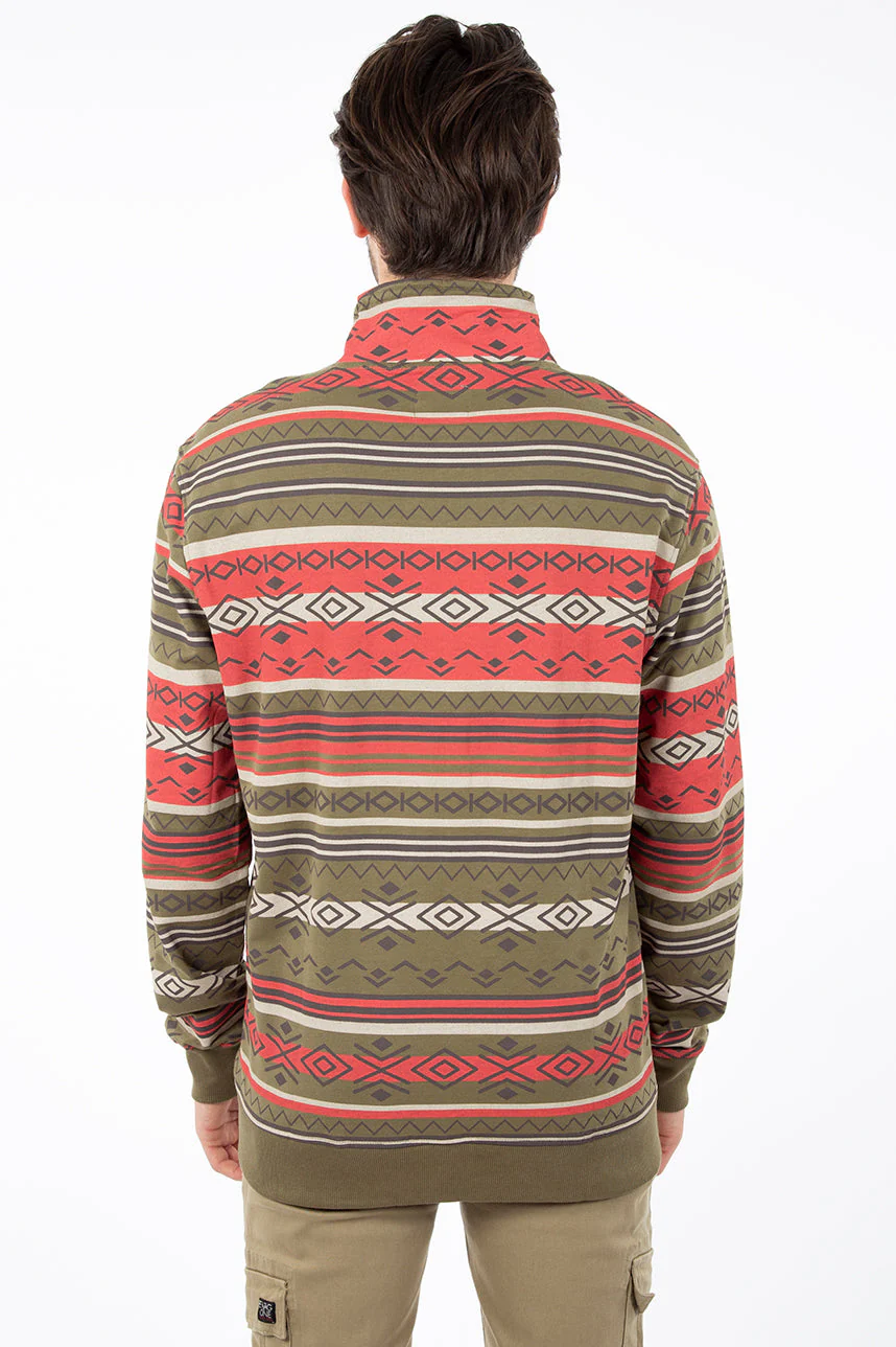 Chandail col montant demi-zip imprimé aztèque | 2 couleurs - Image 4