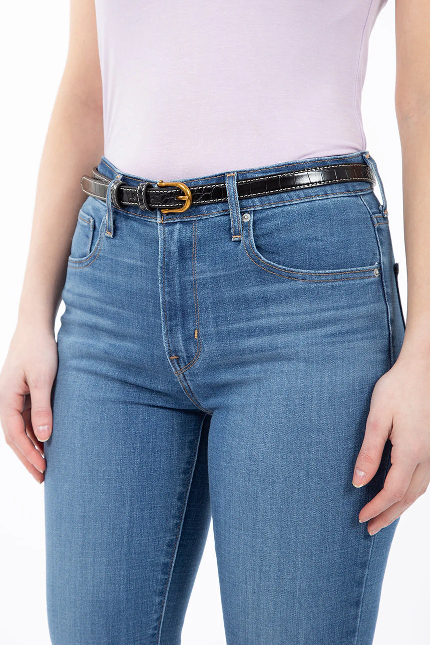 Ceinture lustrée effet croco