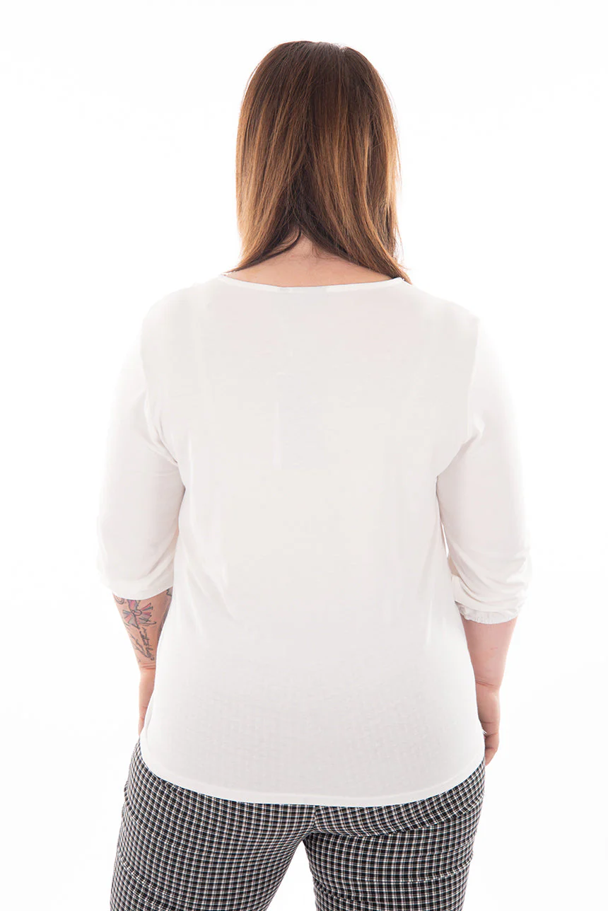 Blouse unie manches 3/4 | 2 couleurs - Image 4