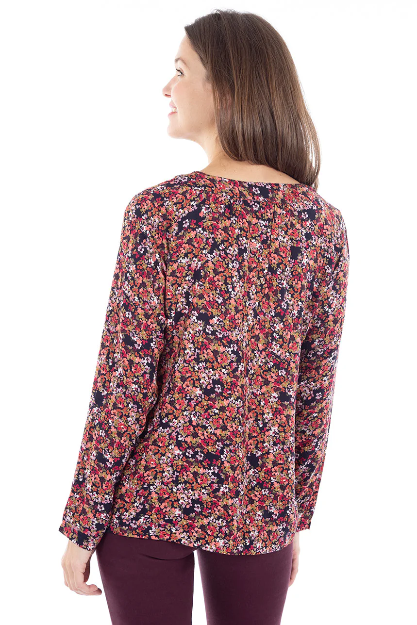 Blouse fleurie col fente | Fransa | 2 couleurs - Image 4