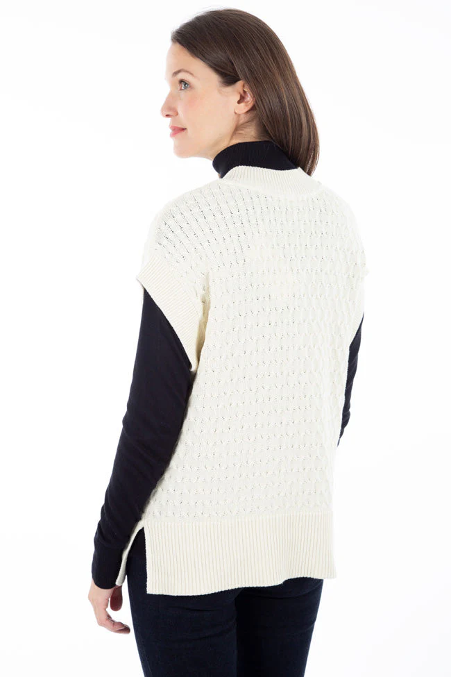 Chandail en tricot texturé sans manches avec ceinture | Fransa | 3 couleurs - Image 4
