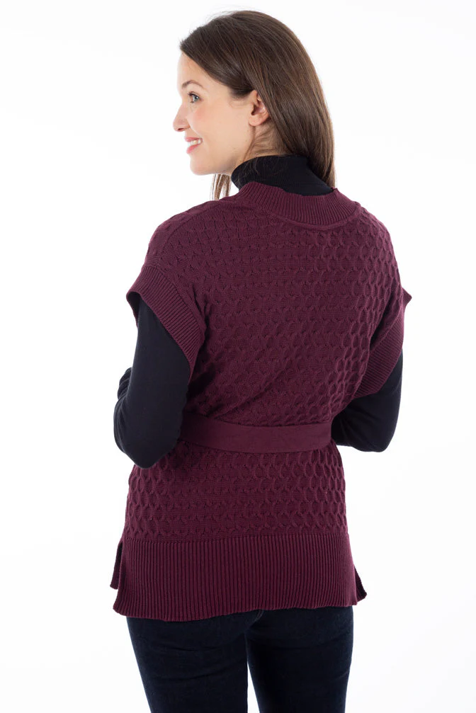 Chandail en tricot texturé sans manches avec ceinture | Fransa | 3 couleurs - Image 6