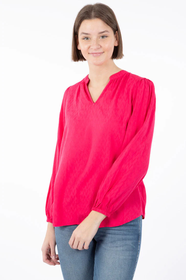 Blouse texturée col fente | Fransa | 2 couleurs - Image 4