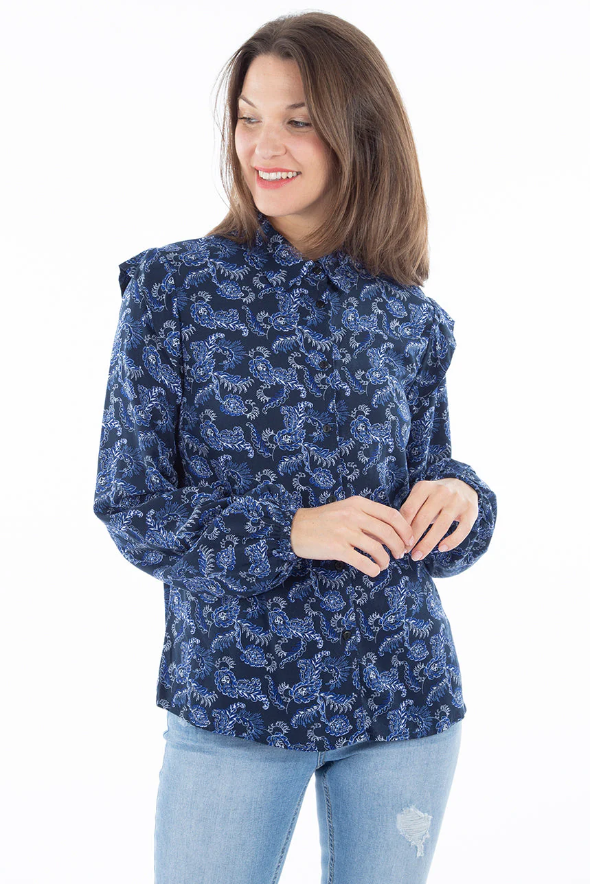 Blouse à motifs et manches à volants B.young | 2 couleurs - Image 4