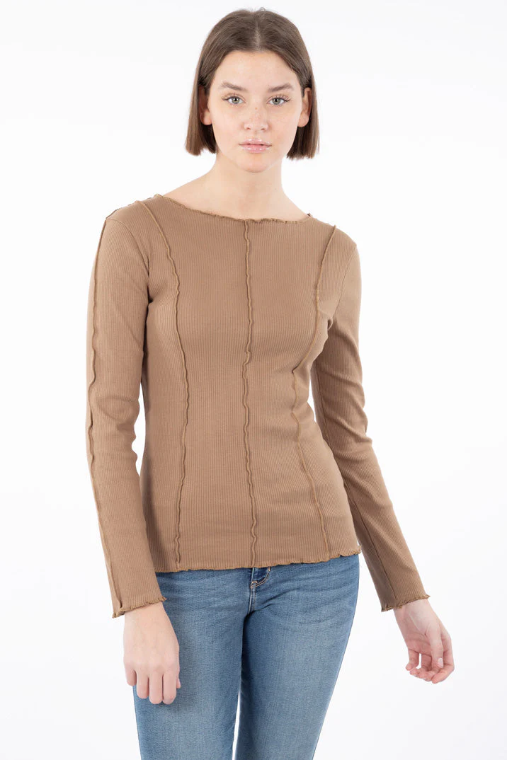 T-shirt coutures retournées manches longues | B.Young | 2 couleurs - Image 3