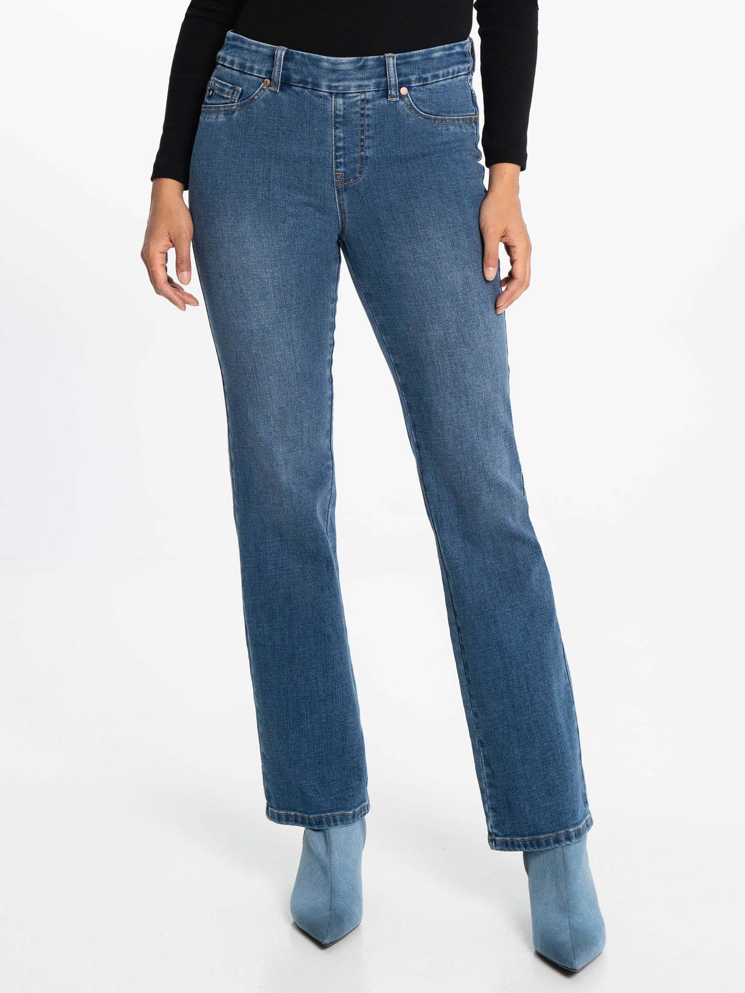 Jean Lois coupe évasée à taille élastique
