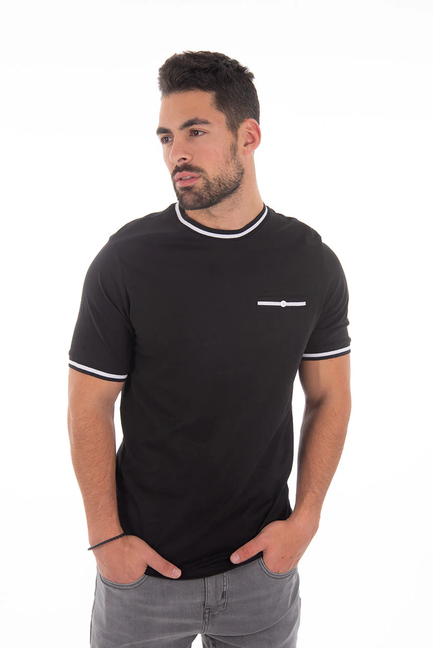 T-shirt uni poche accent