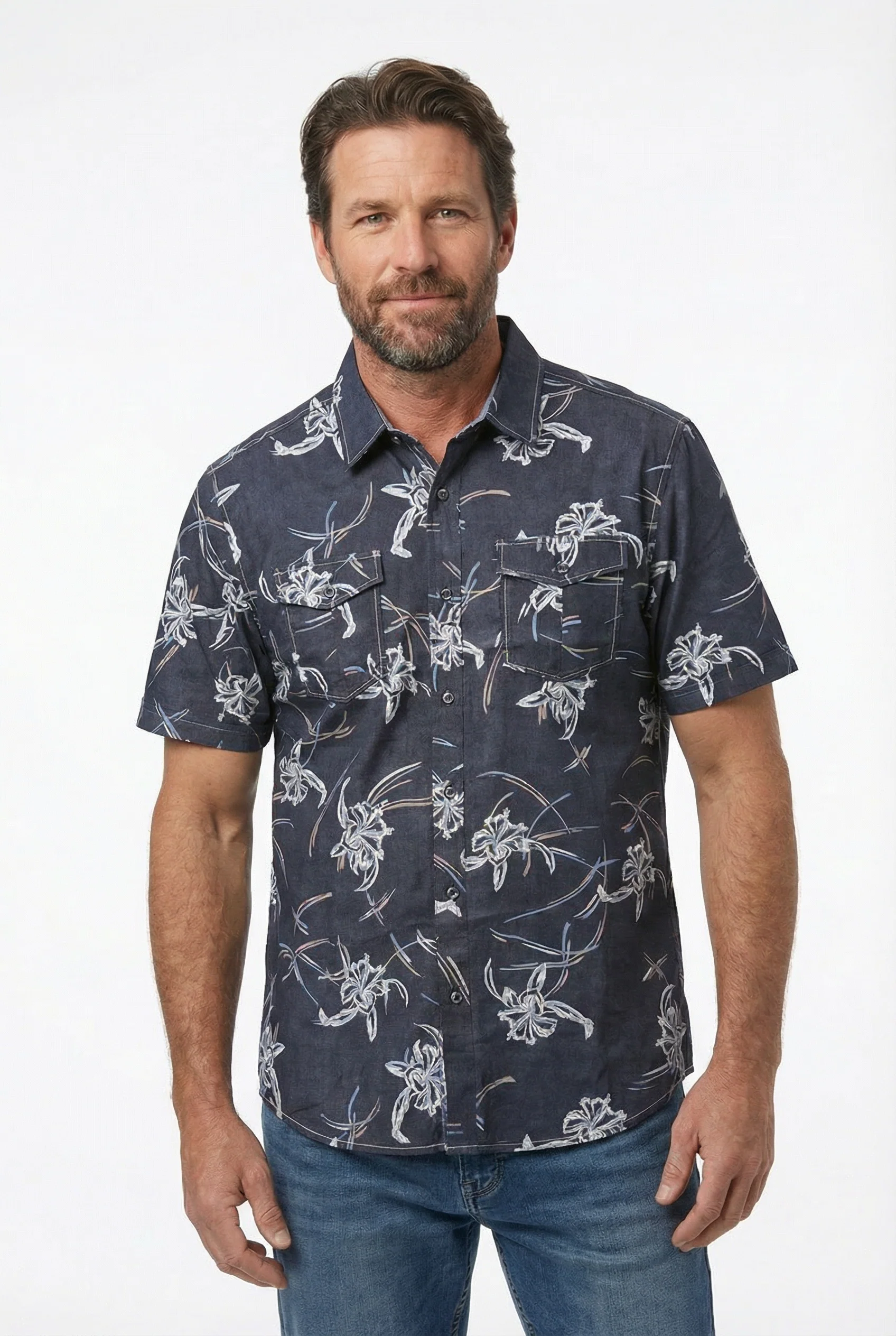 La chemise manches courtes à motifs