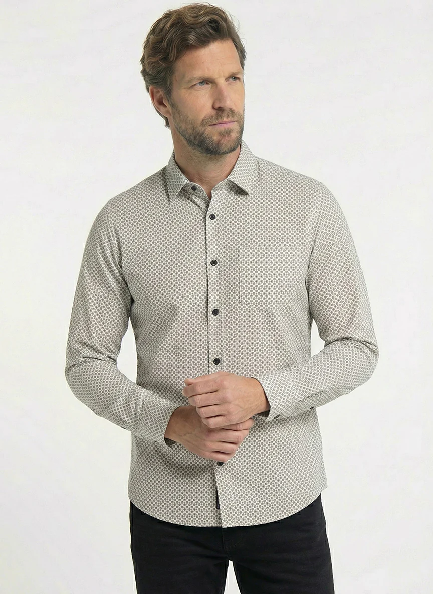 La chemise blanche à motif géométrique - Image 2