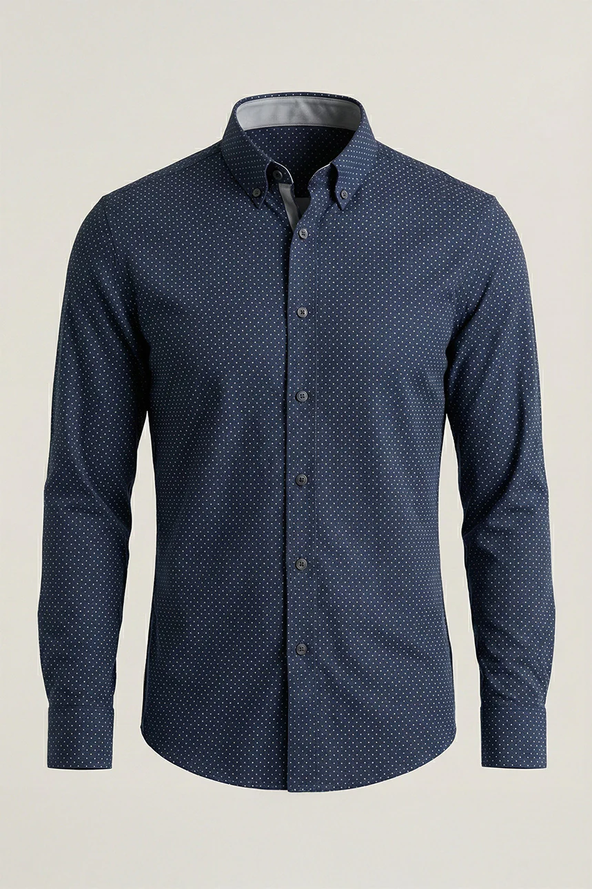 La chemise marine à petits pois - Image 2