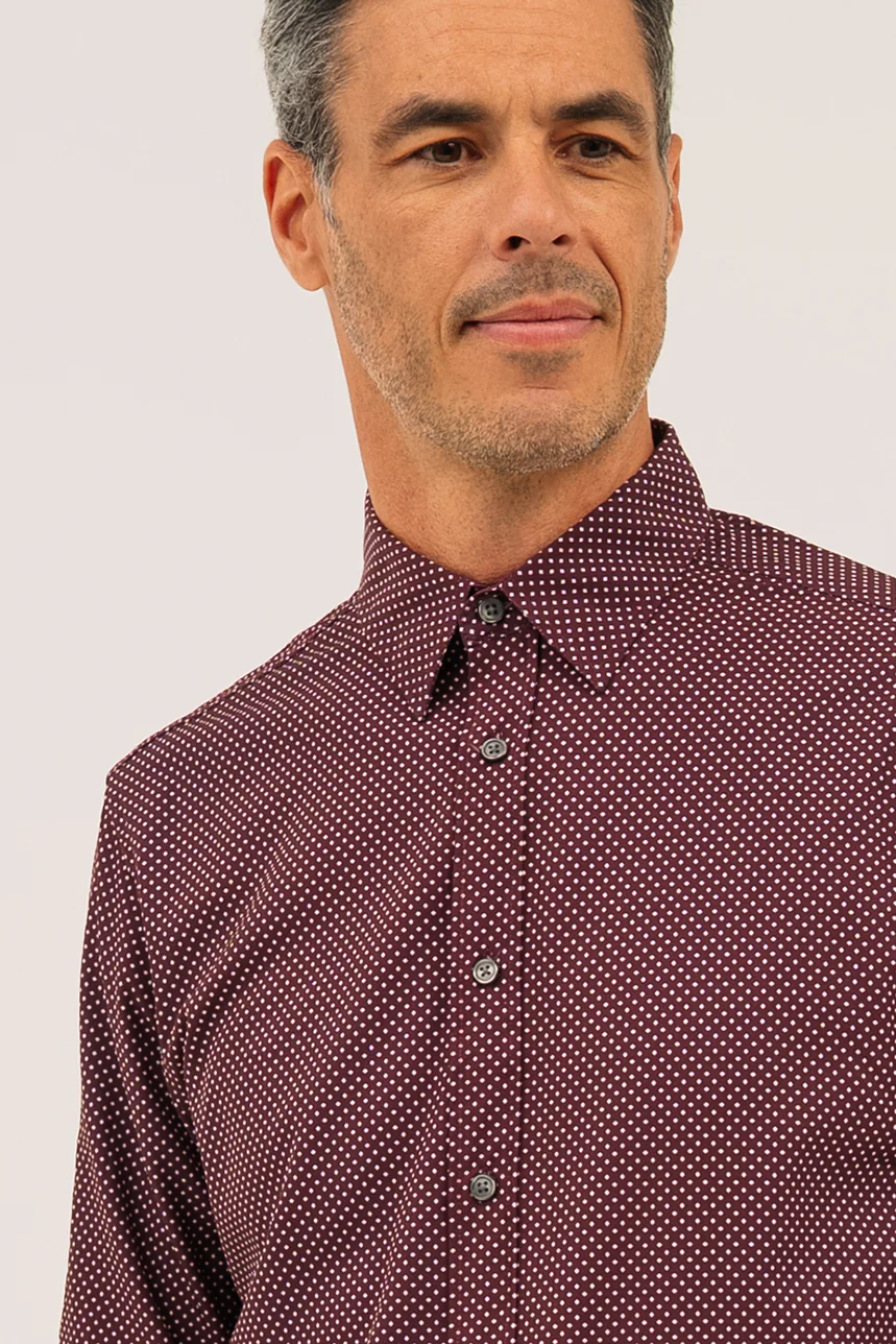 La chemise bordeaux à motif de petit losange - Image 3