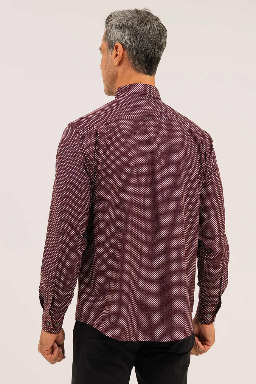 La chemise bordeaux à motif de petit losange - Image 4