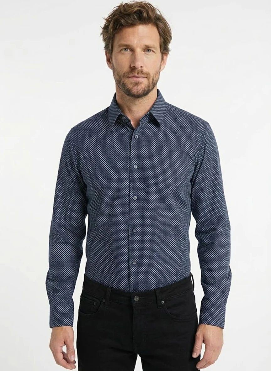 La chemise bordeaux à motif de petit losange - Image 6