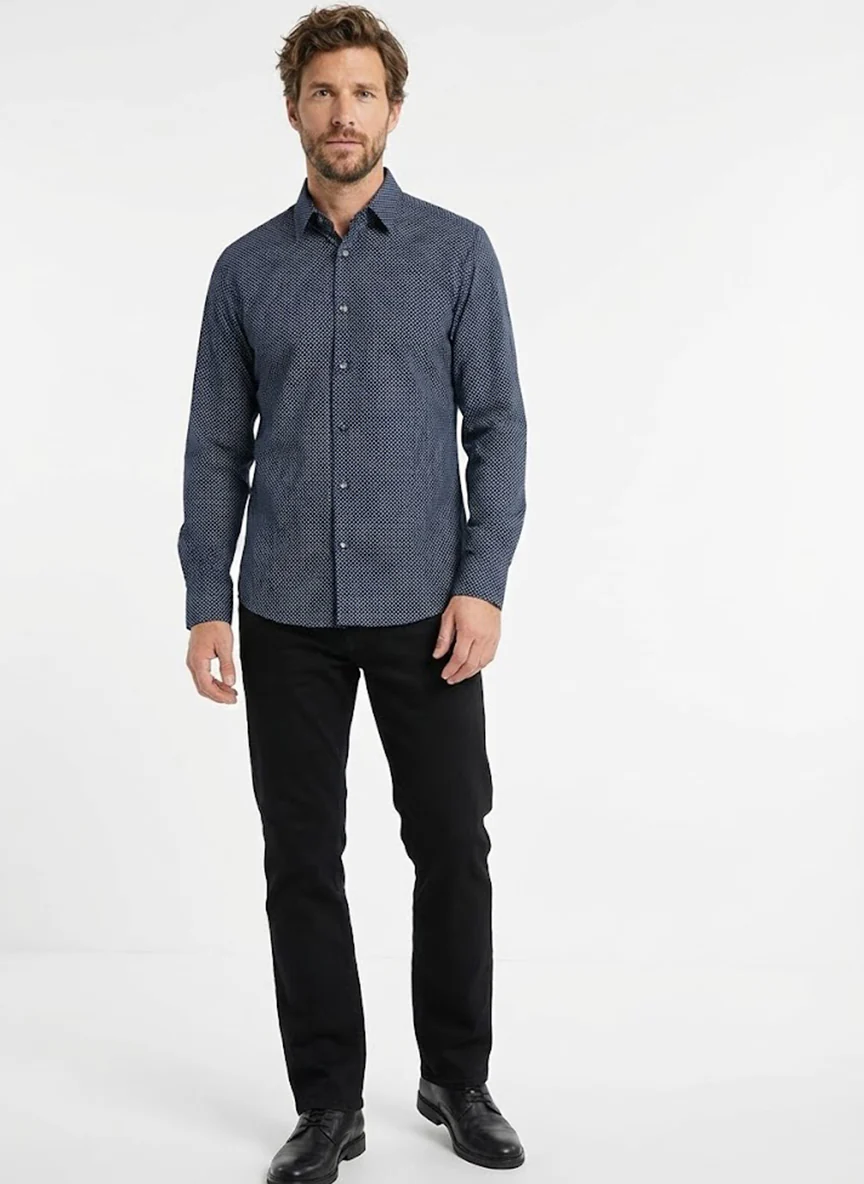 La chemise bordeaux à motif de petit losange - Image 7