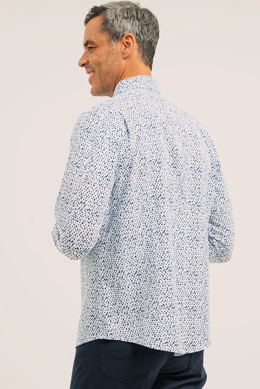 La chemise indigo à motif à pois abstrait - Image 3