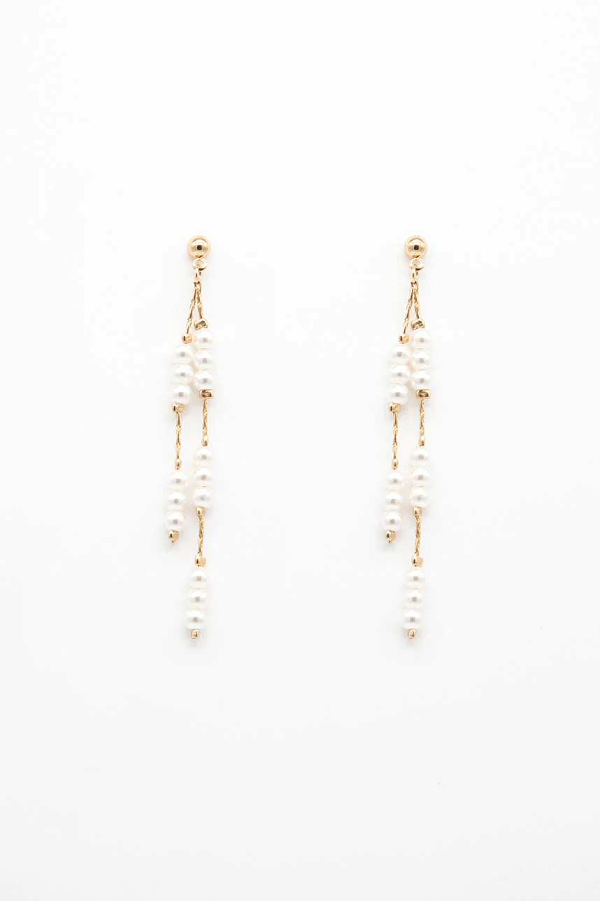 Les boucles d’oreilles chaînes et perles