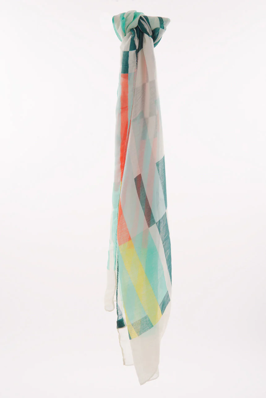 Foulard imprimé rectangles colorés