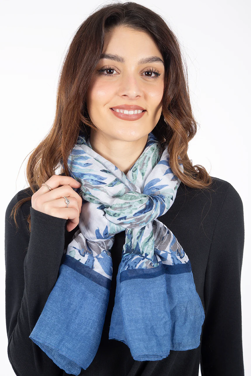 Foulard motif feuillage | 2 couleurs