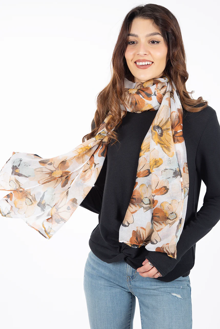 Foulard imprimé fleuri | 2 couleurs