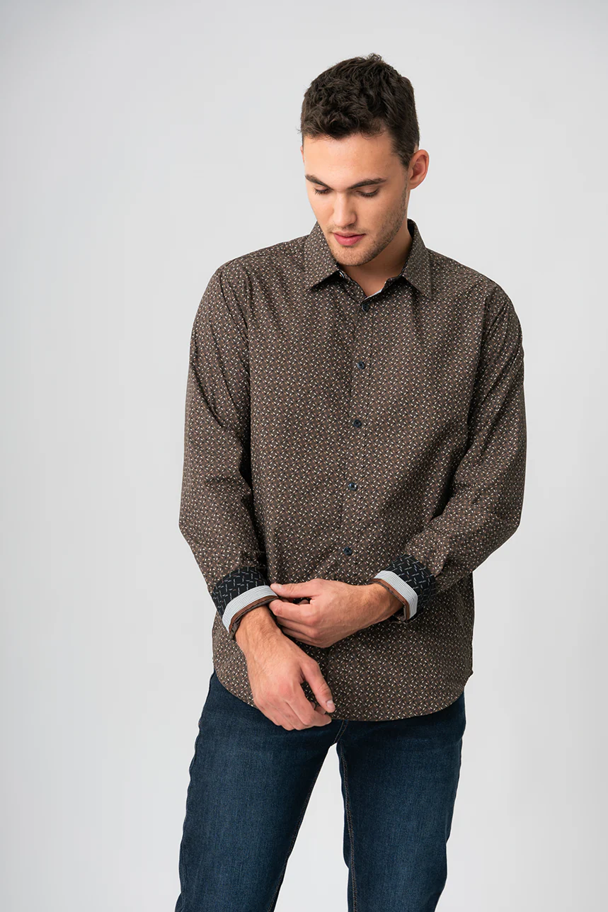 La chemise infroissable à revers contrastes - Image 3