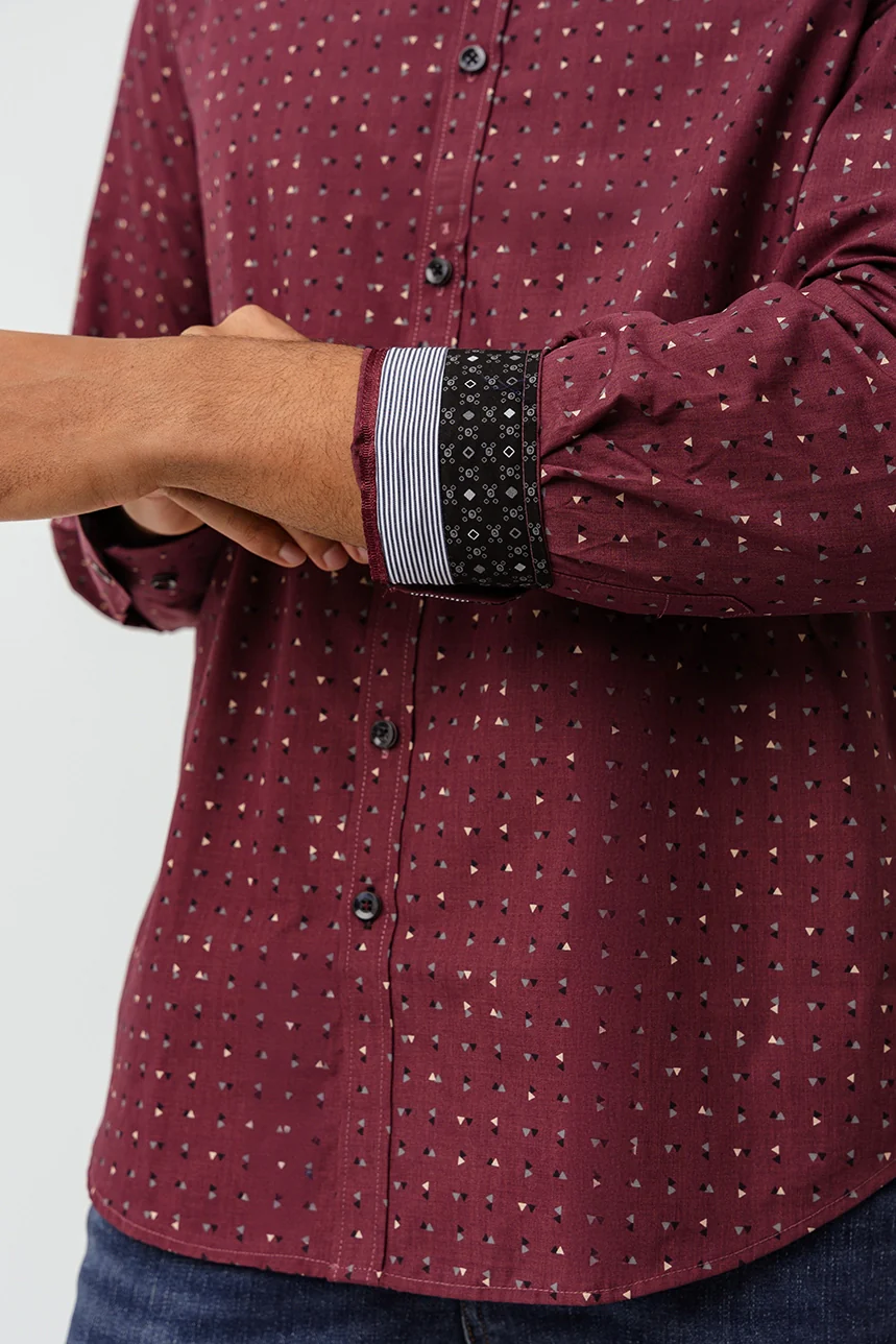 La chemise imprimée à revers contrastes - Image 3