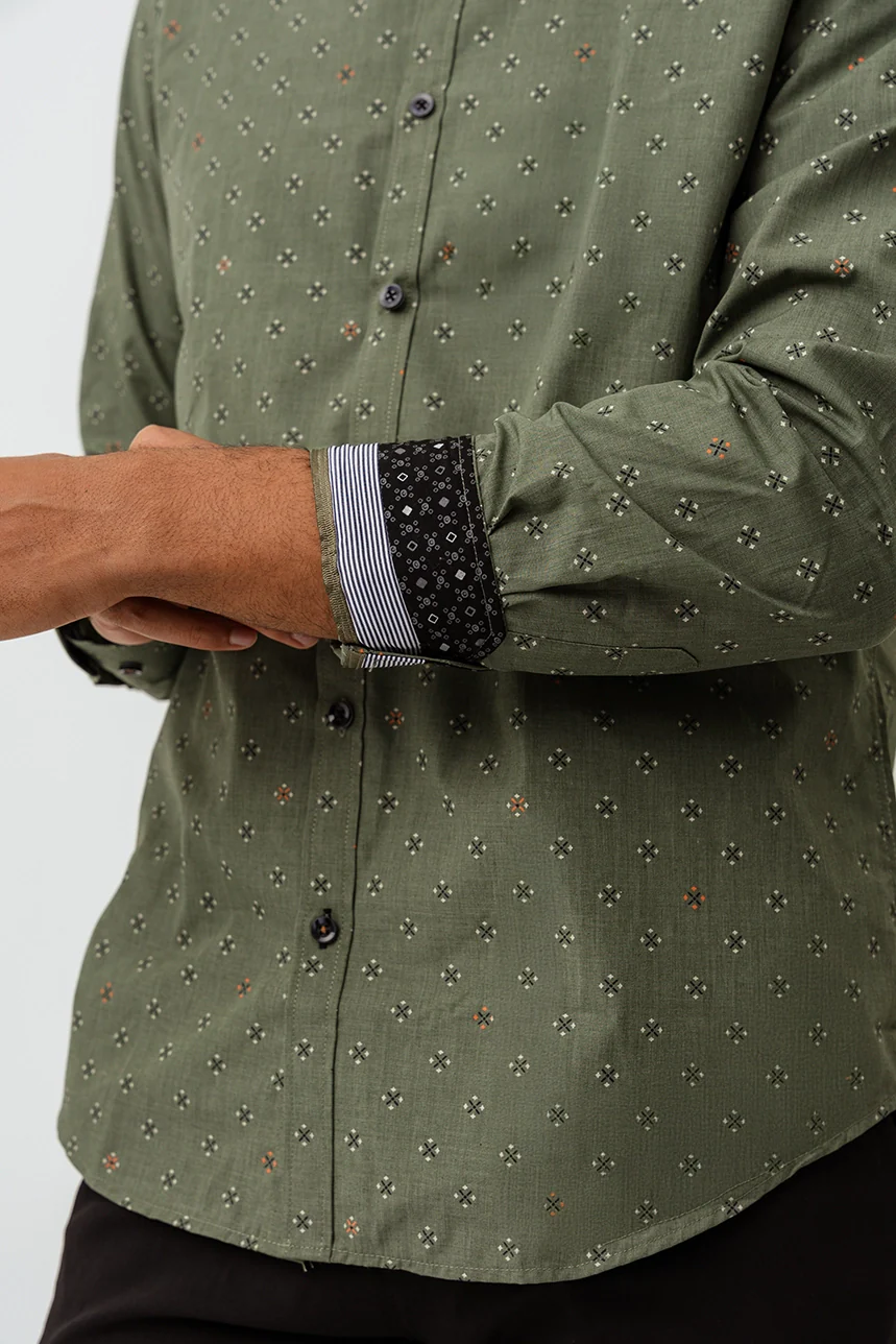 La chemise imprimée à revers contrastes - Image 2