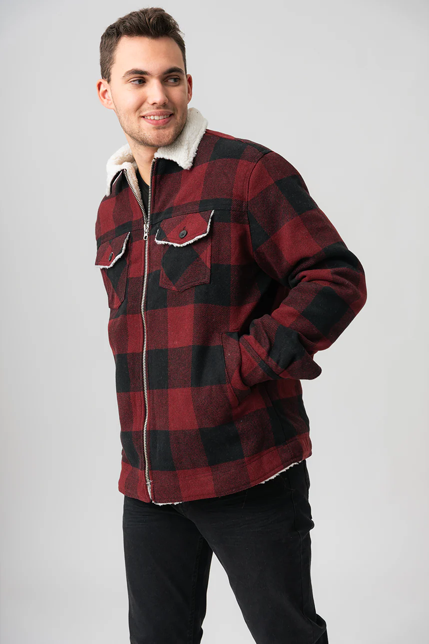 Le manteau à carreaux doublé de sherpa - Image 4