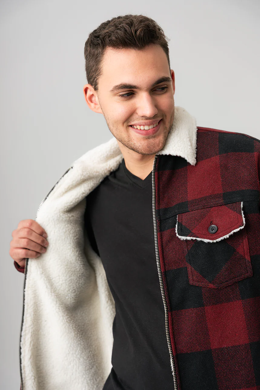 Le manteau à carreaux doublé de sherpa - Image 6