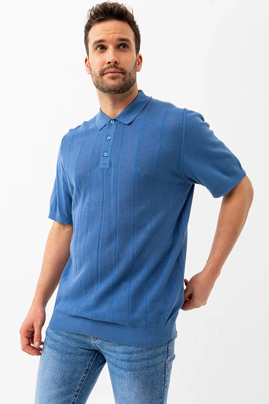 Le polo uni texturé - Image 3