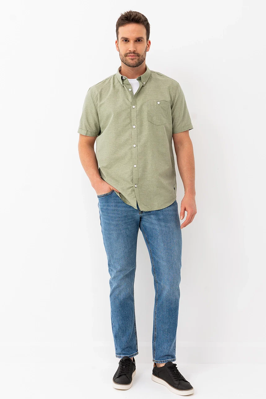 La chemise unie manches à revers contraste - Image 10