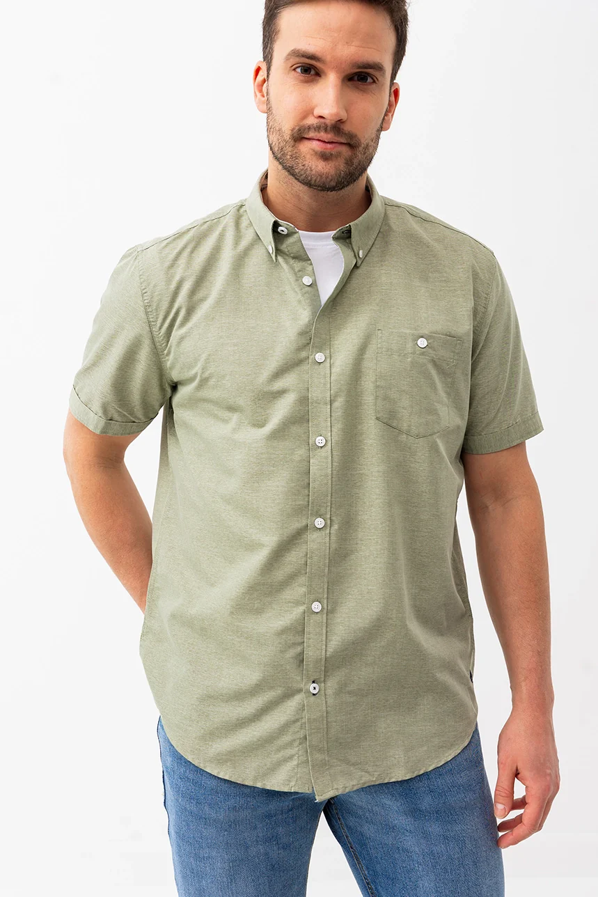 La chemise unie manches à revers contraste - Image 7