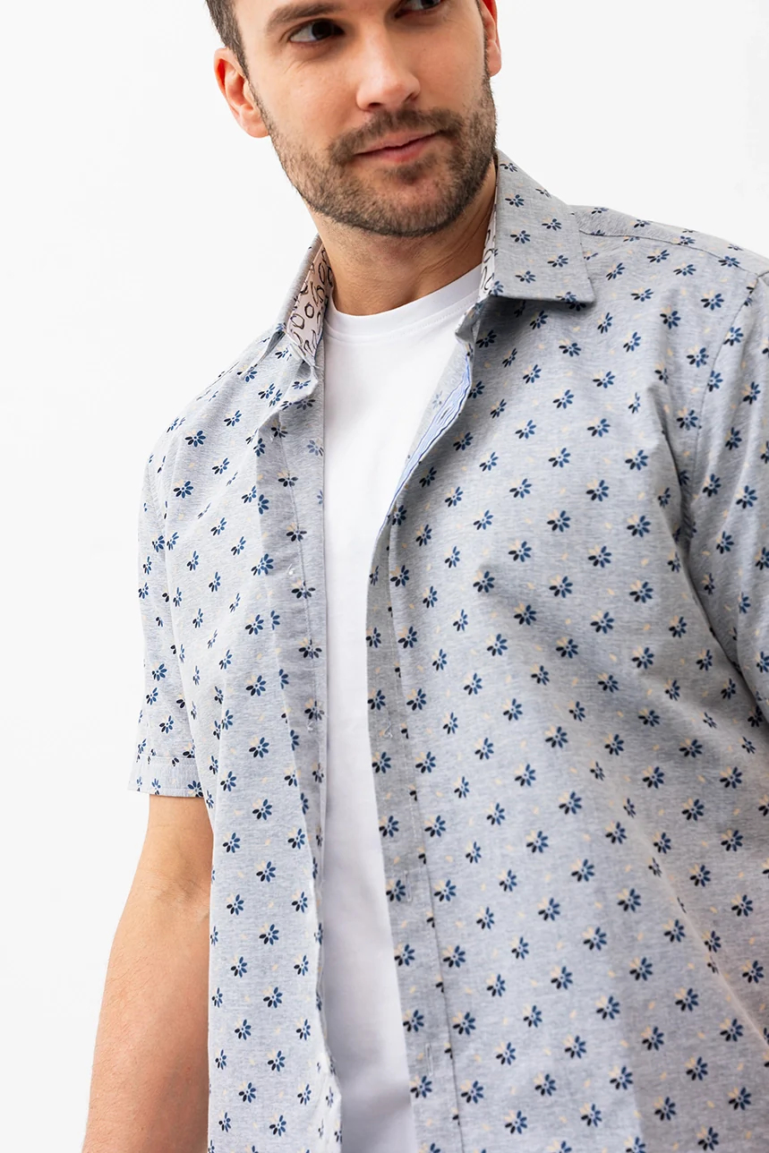 La chemise imprimée fleurs tricolores - Image 3