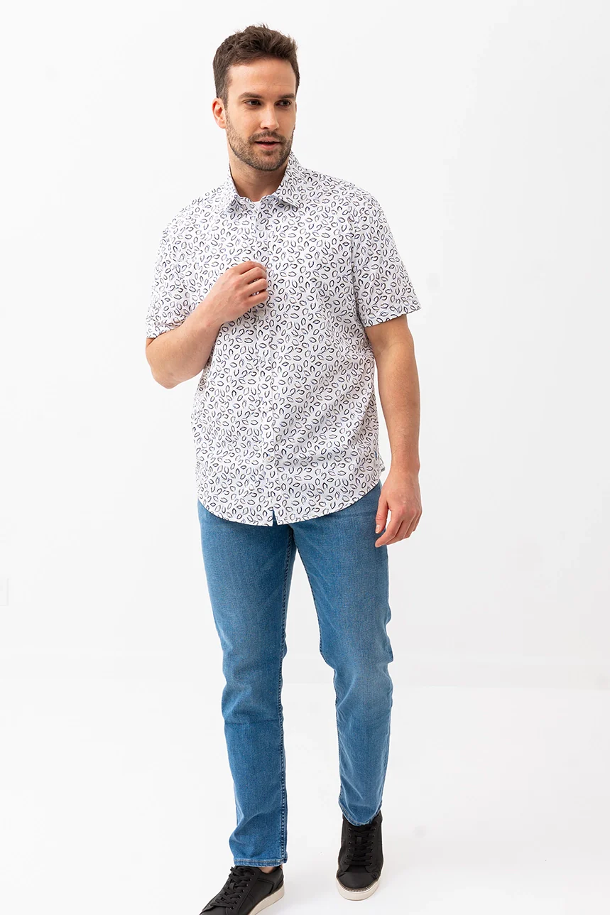 La chemise imprimée all-over feuille abstraite - Image 11