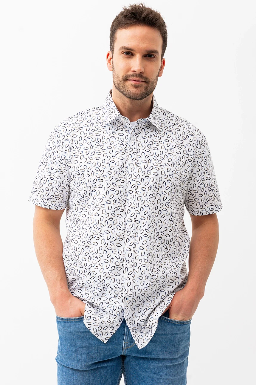 La chemise imprimée all-over feuille abstraite - Image 6