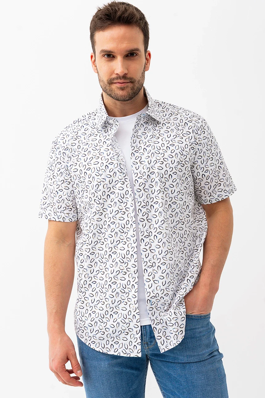 La chemise imprimée all-over feuille abstraite - Image 7