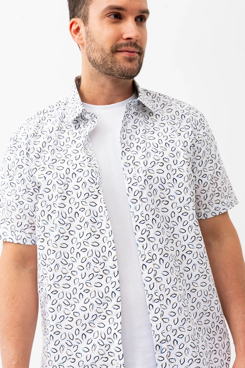 La chemise imprimée all-over feuille abstraite - Image 8