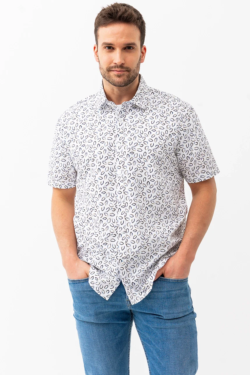 La chemise imprimée all-over feuille abstraite - Image 9