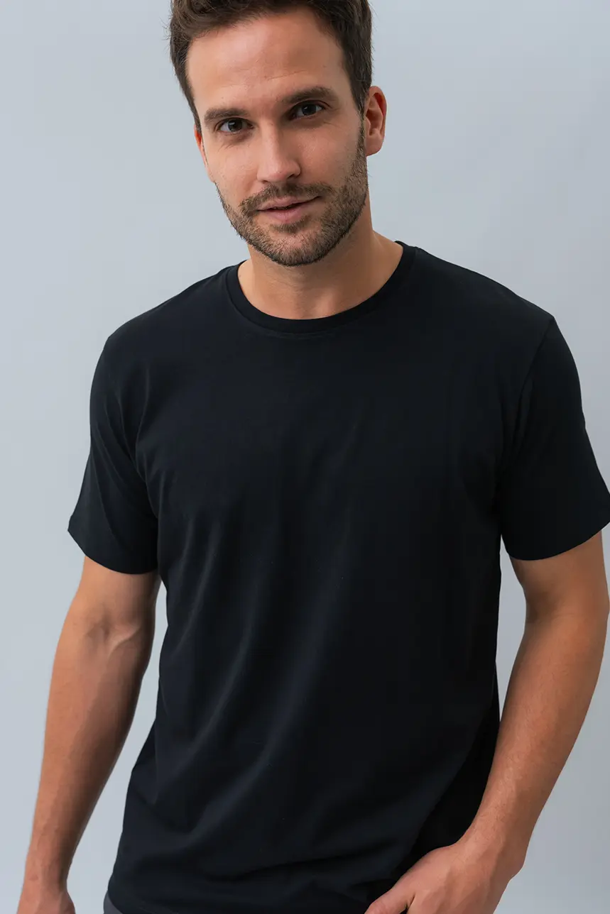 T-shirt uni en coton organique - Image 4