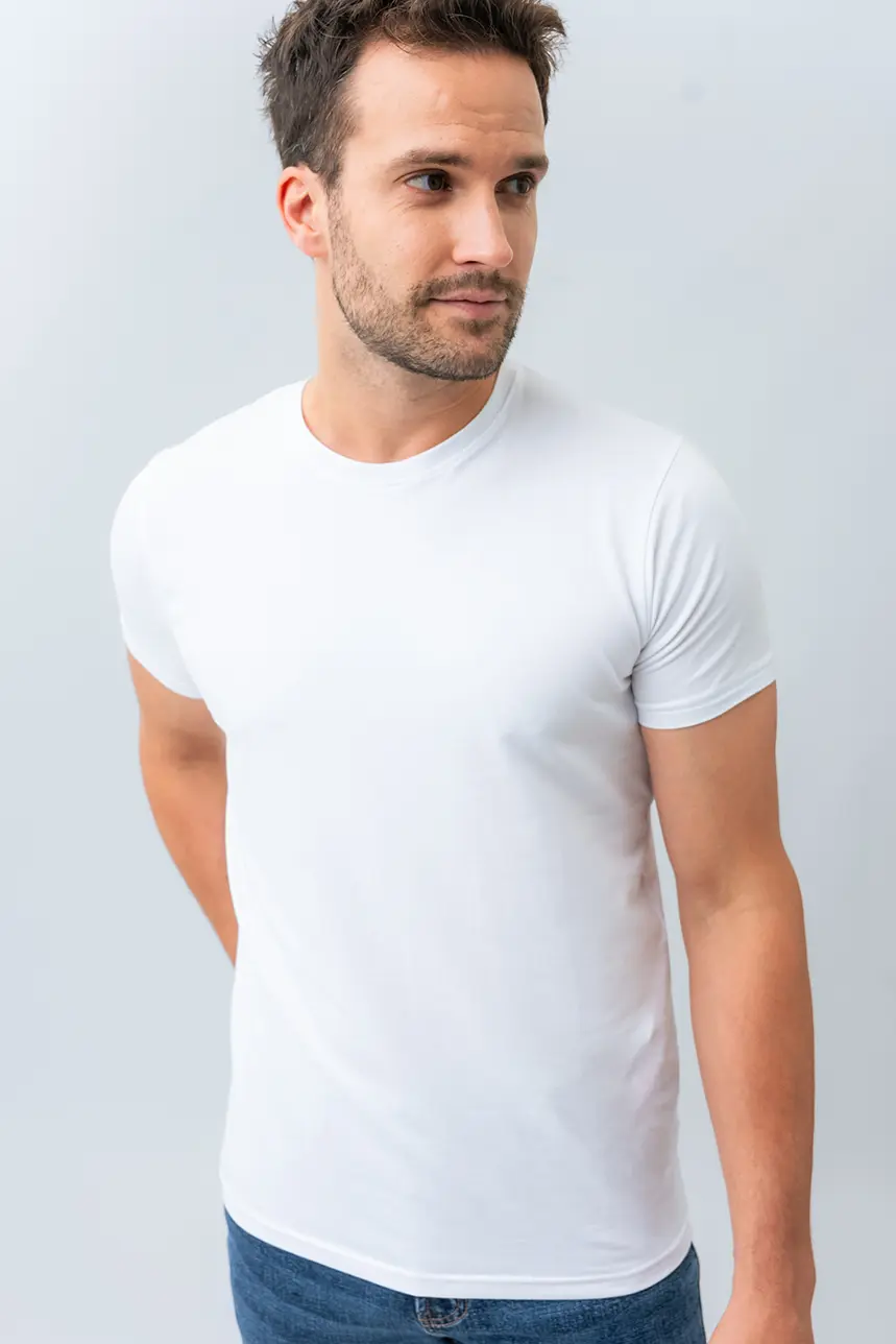 T-shirt uni en coton organique - Image 8