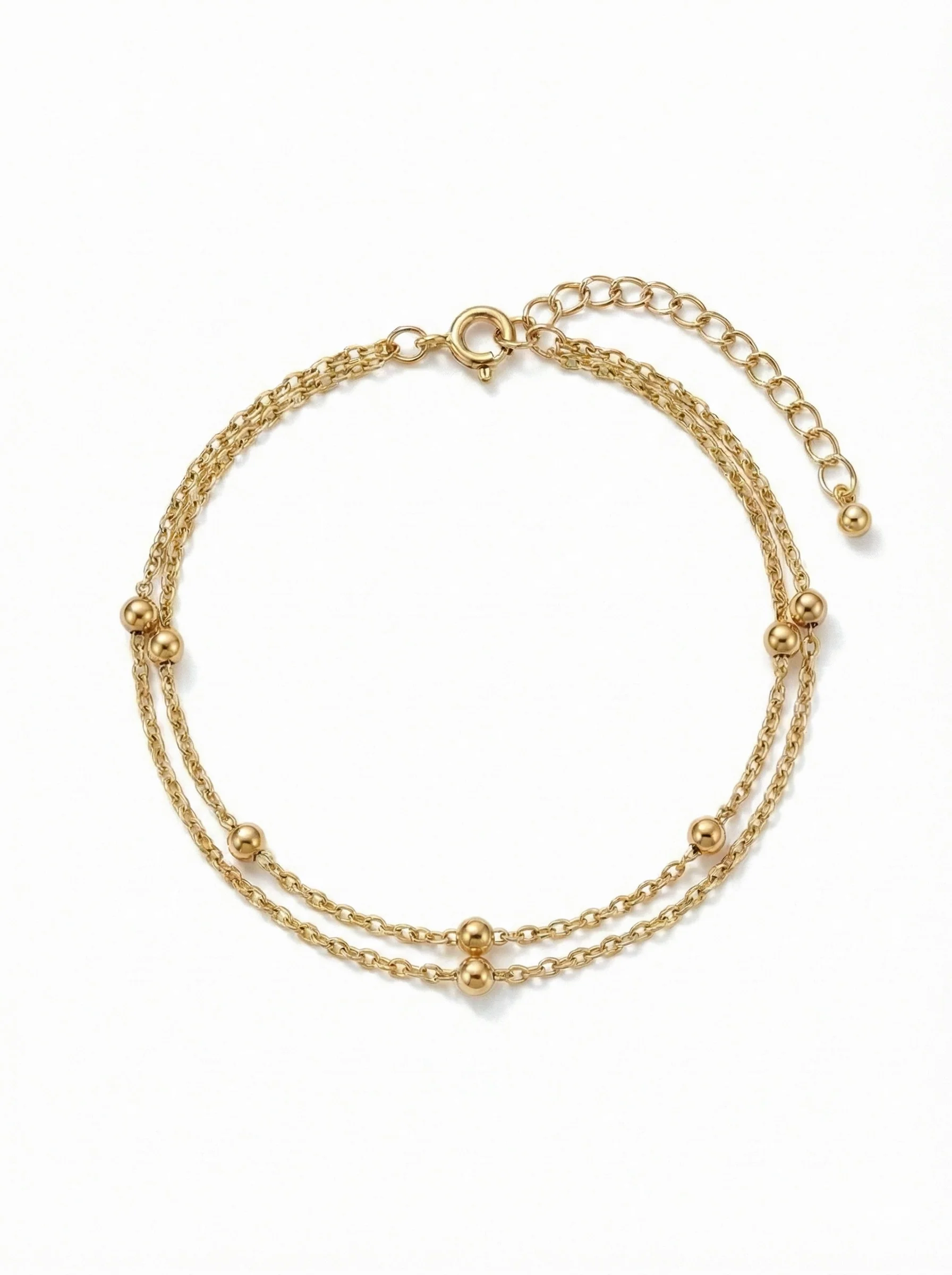 Bracelet double chaîne or