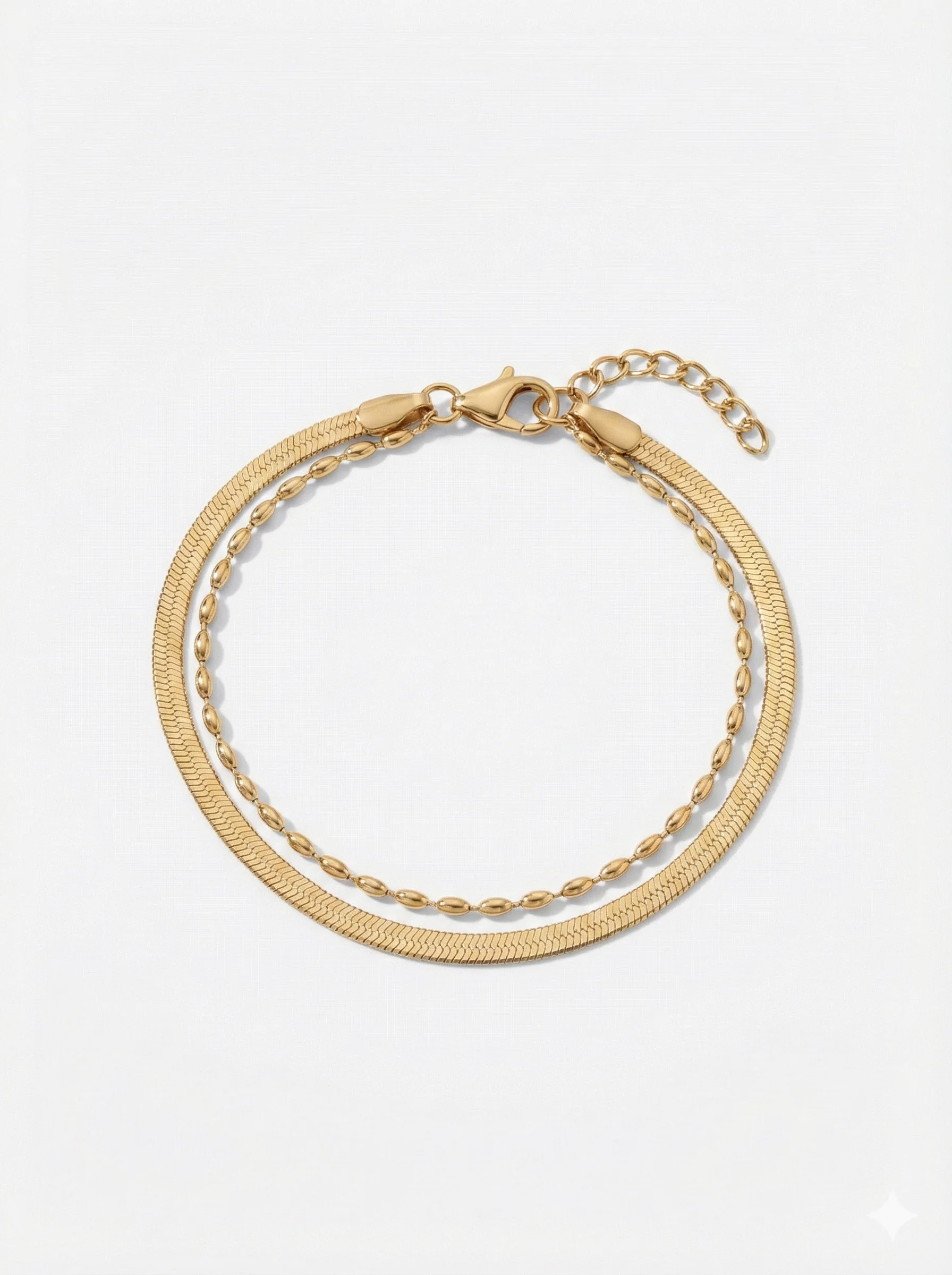 Bracelet double chaîne or