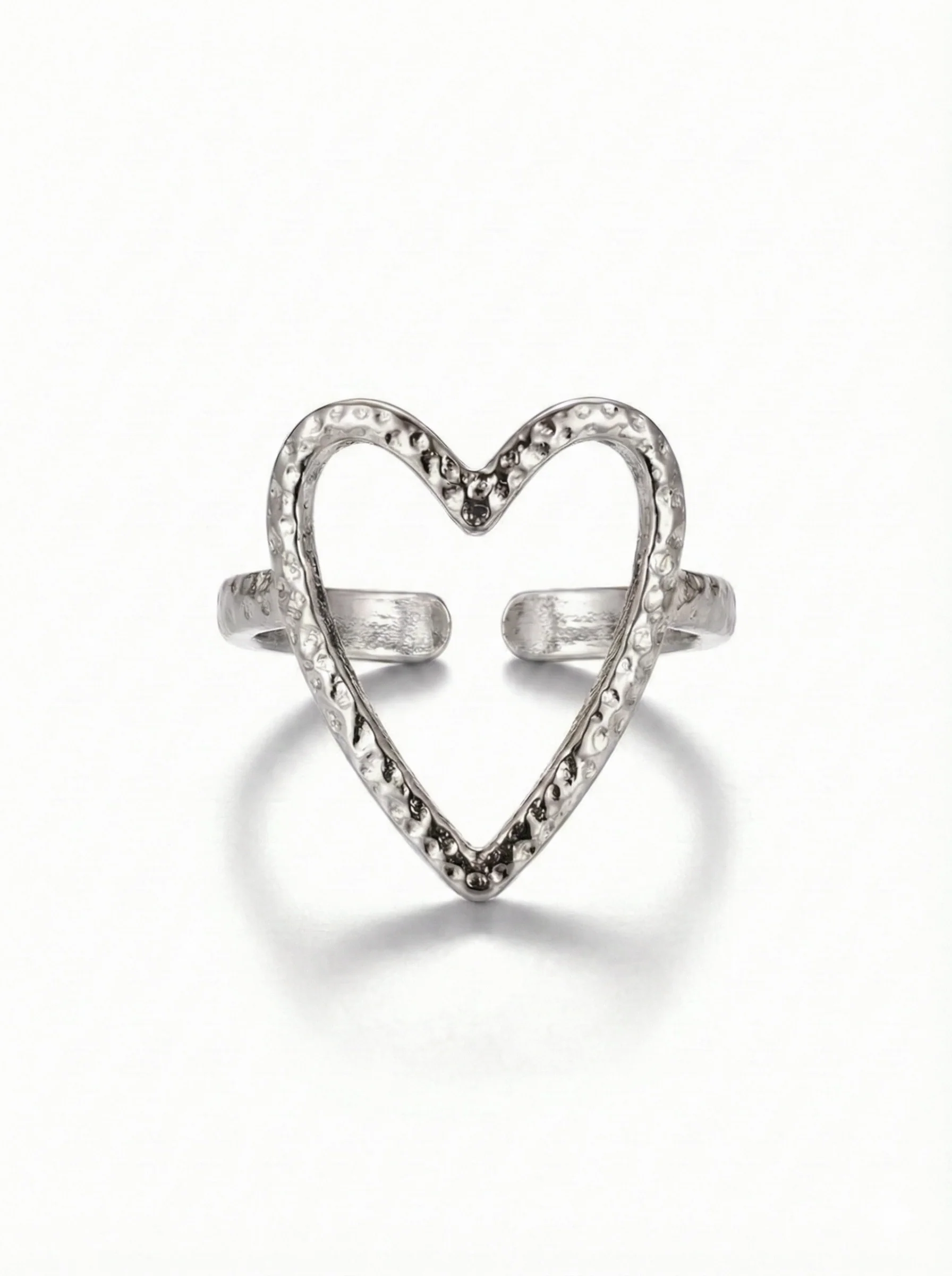 Bague cœur ajouré argent - Image 3