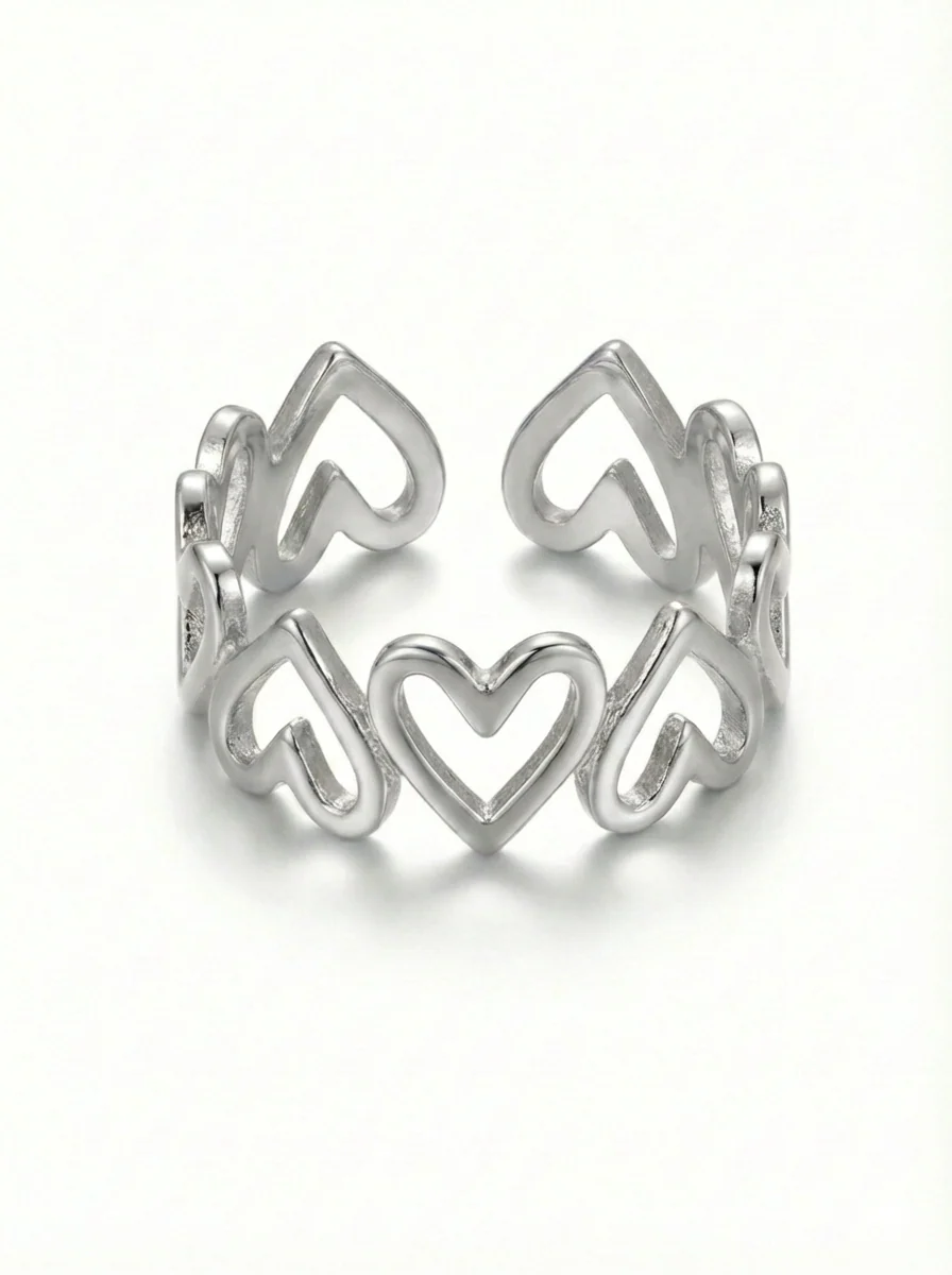 Bague cœurs superposés