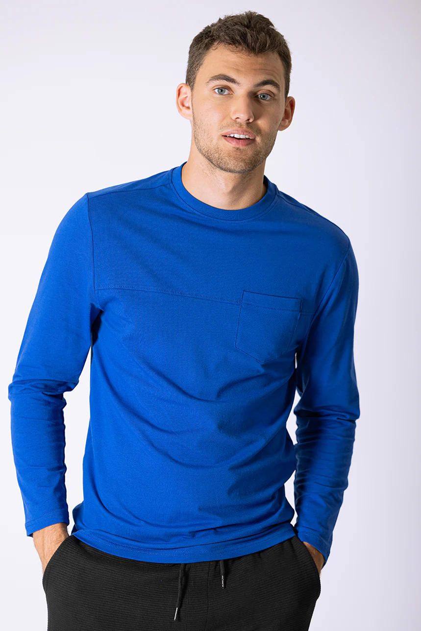 Le t-shirt manches longues uni avec poche - Image 5